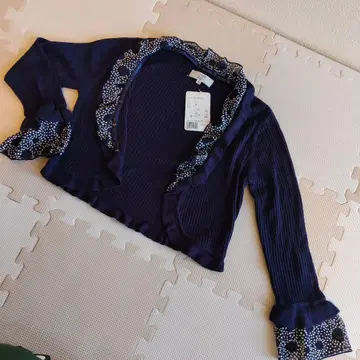 POUR LOUP 네이비 프릴 가디건 M