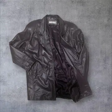 VIA 램 가죽 N2B 가죽 자켓 천연 가죽 퍼플 숏 기장