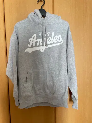 LOS ANGELES 후드 부착 후드티 그레이