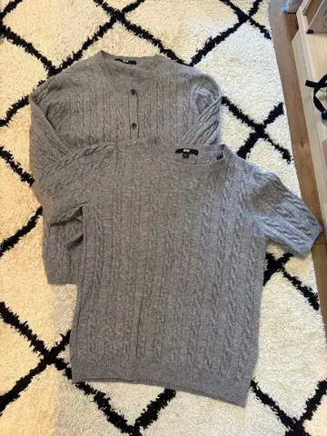 UNIQLO 케이블 니트 가디건, 반팔 니트