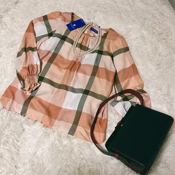 BLUE LABEL CRESTBRIDGE 체크 무늬 블라우스 38 새상품