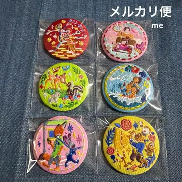 디즈니 자수 캔뱃지 6개 세트