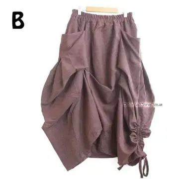 밑단 끈 고리 어시멘틀리 변형 드레이프 스커트B