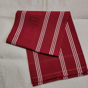 나고야 오비 빨간색 스트라이프 기하학 패턴