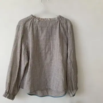 린넨풍 베이지 긴팔 셔츠 울 100% 미사용 새상품