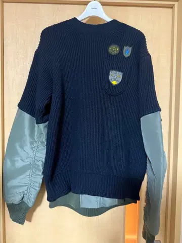 sacai gonz 나일론 절개 니트 24-25AW 사카이 곤즈