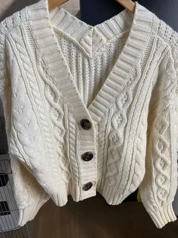 아이보리 니트 가디건 F