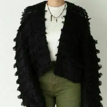 Sly 루프 니트 숏 가디건 moussy Emoda murua