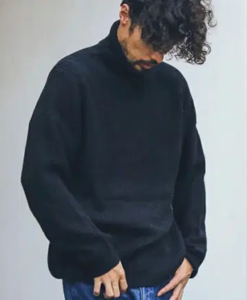 URBANRESEARCH SonnyLabel 남성용 터틀 니트 블랙