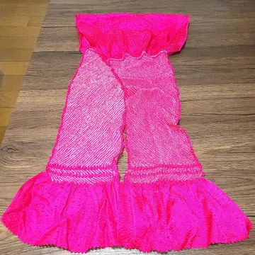 핑크 오비 장식 천 실크 쥐어짜기