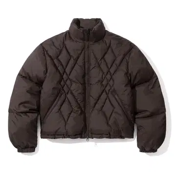 SECONDMONO W. 아가일 체크 퀼팅 크롭 패딩