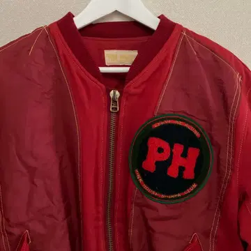 핑크하우스 블루종 바시티 자켓 와펜 부착