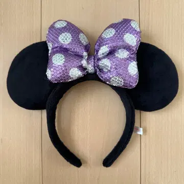 미니 마우스 머리띠 ( 보라색 리본 )