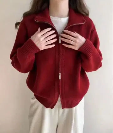 니트/스웨터/더블 지퍼