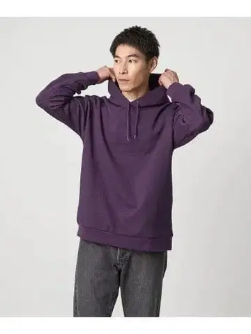 퍼플 후드 부착 후드티