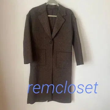 헤링본 무늬 브라운 롱 코트