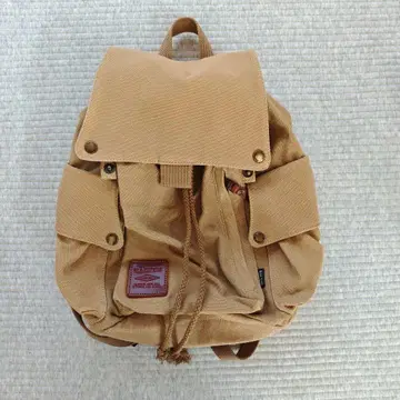 베이지 캔버스 백팩 플랩식
