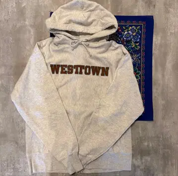 90-00s 파랑 택 Champion 리버스위브 후드티