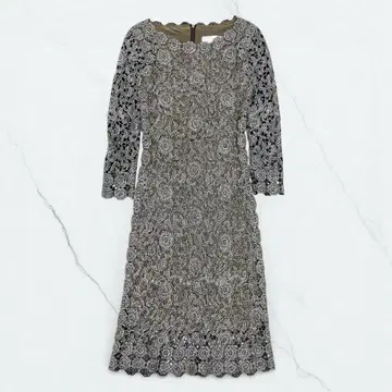 ERUKEI 엘케이 자수 레이스 미디엄 원피스 드레스