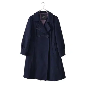 Ray BEAMS 레이빔즈(F) 울 혼방 2way 롱 코트/네이비