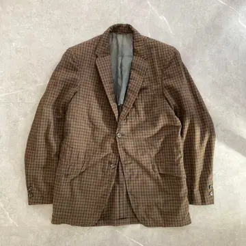 Vintage 깅엄 체크 테일러드 자켓
