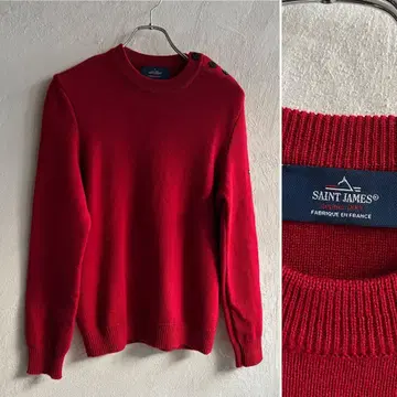 프랑스제 SAINT JAMES 어깨 버튼 니트 CANCALE 빨간색
