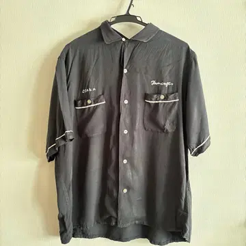 freaks Store Towncraft 블랙 반팔 볼링 셔츠