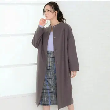 BELLE BELLA 다크 브라운 롱 코트 울 코트