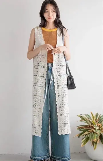 LOWRYSFARM 크로셰 라이크 원피스 슬리브리스