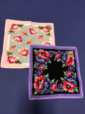 [ 미사용 새상품 ] FELIER 꽃무늬 손수건 2장 세트