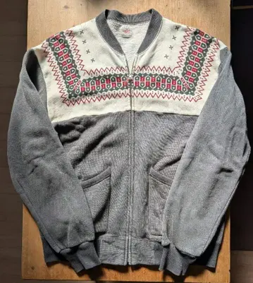 THE FLAT HEAD 눈꽃 패턴 맨투맨 자켓 XL