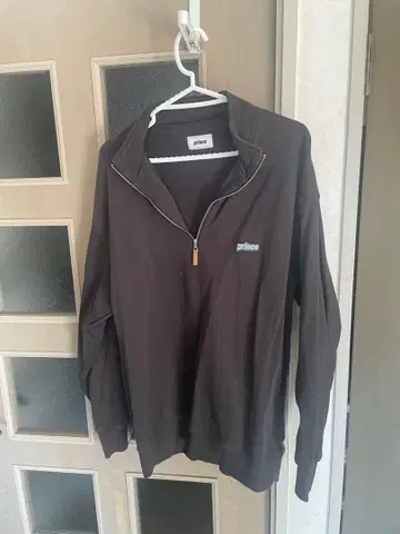 프린스 블랙 하프 지퍼 트레이닝복