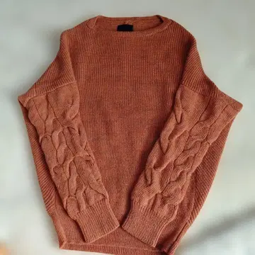 ROSSO 오렌지 케이블 니트 풀오버 알파카 혼방