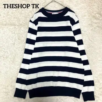 THESHOP TK 보더 니트 네이비 L 깔끔한 캐주얼 성인