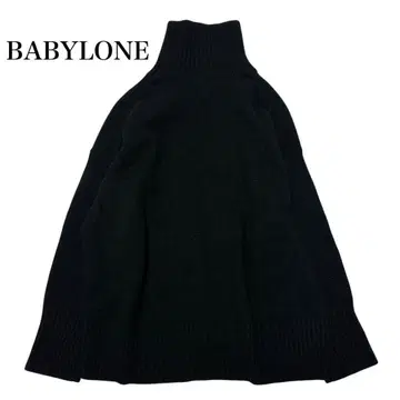 새상품급 바빌론 캐시미어 혼방 울 터틀넥 스웨터 풀오버 블랙