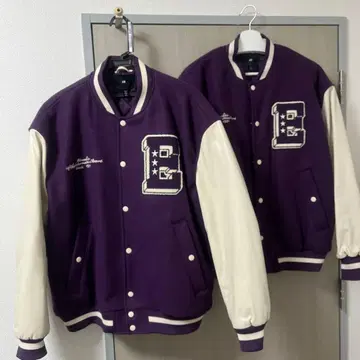 커플룩 H&M 바시티 자켓 퍼플 L, XL