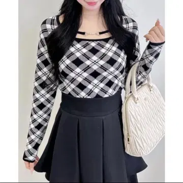 INGNI 펄 비트 체크 니트