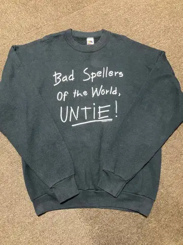 메시지 프린트 프룻 오브 더 룸 조크 프린트 블랙 XL