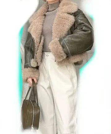 빈티지 스타일 숏 페이크 무스탕