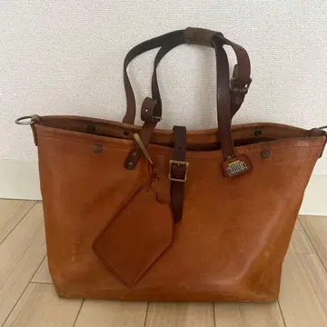 [ 도치기 가죽 ] 브라운 가죽 토트백 남성용