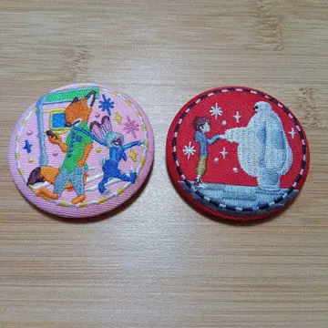 디즈니 자수 캔뱃지 주토피아 베이맥스 세트