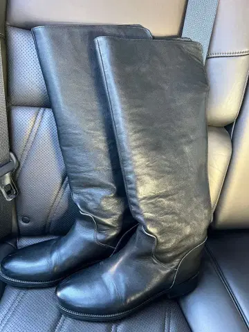 remme 롱 부츠 블랙 가죽 백 지퍼 새상품급 39