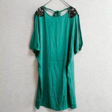 s0743 [쉽스 리틀 블랙] 변형 소매 튜닉 기장 실크 95% 스팽글