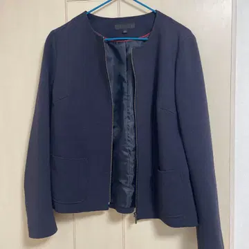 유니클로 네이비 노카라 자켓 L