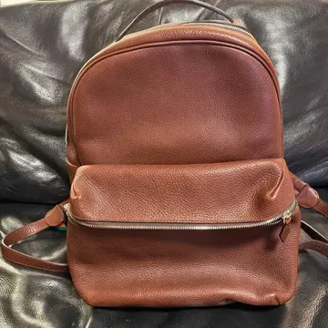 만소 올 가죽 백팩 데이백 다크 브라운