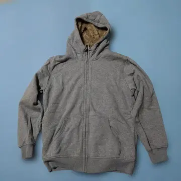 F189 유니클로 남성용 후드티 안감 플리스 프론트 지퍼 후드 부착