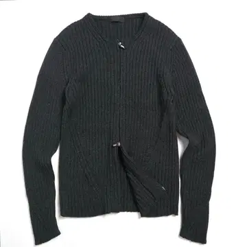 00s comme ca men 더블 지퍼 드라이버즈 니트 y2k