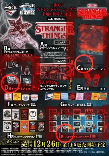 기묘한 이야기 제일복권 C상 담요 D상 토트백