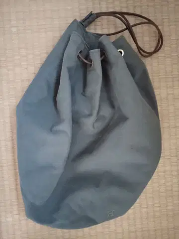 캔버스 드로우 스트링 백 다크 브라운