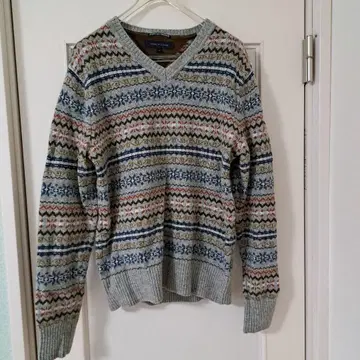 TOMMY HILFIGER 라무즈울 V넥 스웨터 M